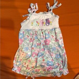 Floral Kids Bodysuit with Embroidered Animals